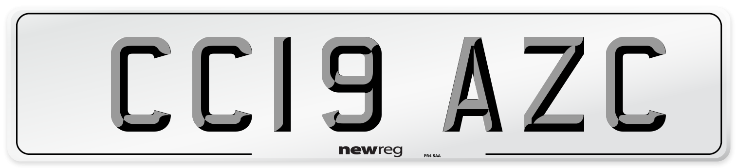 CC19 AZC Number Plate from New Reg